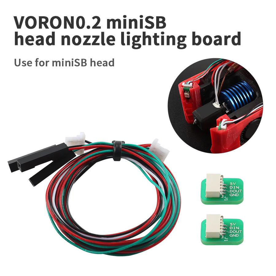 MiniSB head nozzle lighting panel for Voron 0.2 by Fystec