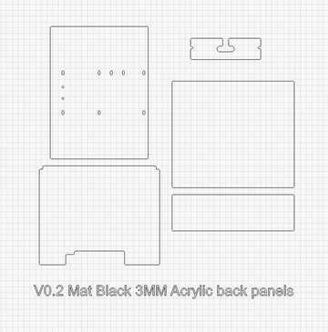 Voron V0.2 bottom & Back Panel Set by honeybadger